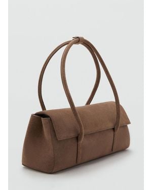 Mango Suede Shoulder Bag - Brown