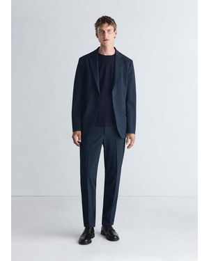 Mango Slim-Fit Thermoregulating Blazer - Blue
