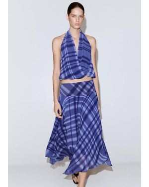 Mango Halter-Neck Printed Top - Blue