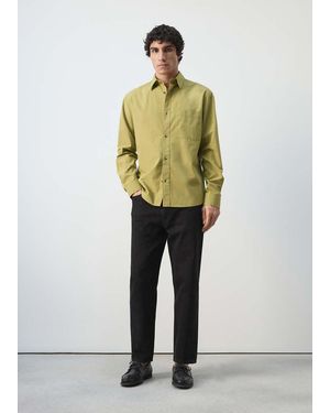Mango Camicia 100% Cotone Relaxed Fit Oliva - Verde