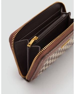 Mango Coin Purse With Printed Logo Leather - Brown