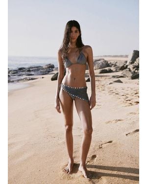 Mango Crochet Shawl With Decorative Buttons - Natural