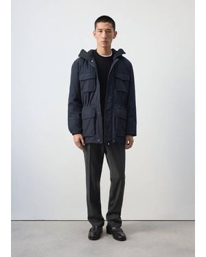 Mango Water-Repellent Padded Parka - Blue