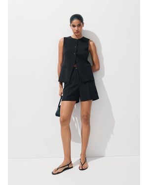 Mango Waistcoat With Buttons And Pockets - Black