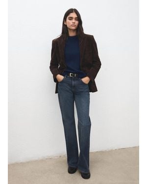 Mango Wool-Blend Knit Jumper - Blue