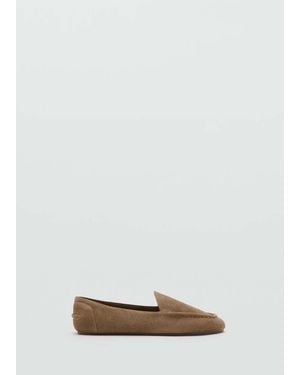 Mango Suede Loafers - White