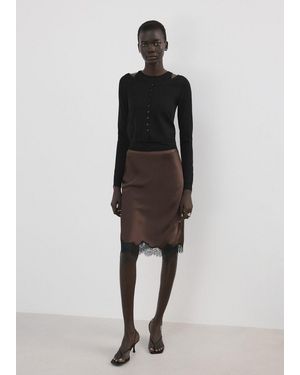 Mango Combined Knitted Jumper - Black