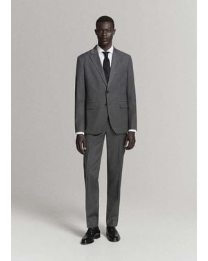 Mango Milan Slim-Fit Suit Pants - Gray