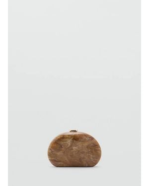 Mango Oval Clutch Bag - Brown