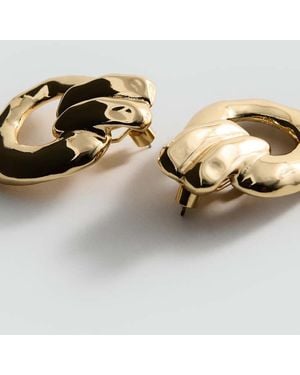 Mango Embossed Hoop Earrings - Metallic