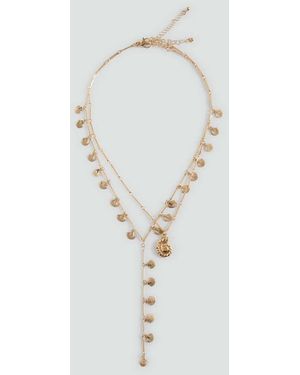 MANGO TEEN Mixed Double Necklace - White