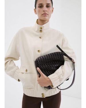 Mango Braided Shoulder Bag - Natural