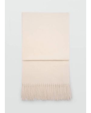 Mango Fringed Knit Scarf - Green