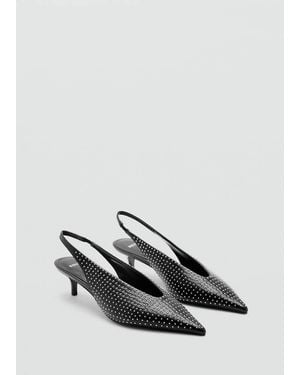 Mango Studded High-Heeled Shoe - White