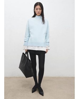 Mango Knitted Jumper With Openings - White