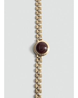 Mango Collier Appliqué En Résine Or - Blanc