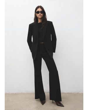 Mango High-Waist Suits Trousers - Black
