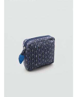 MANGO TEEN Printed Cosmetic Bag - Blue
