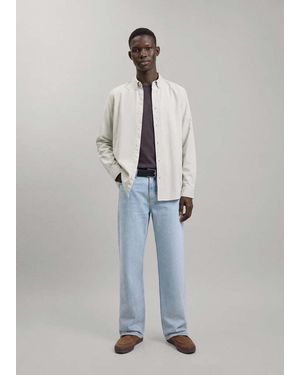 MANGO TEEN Chest-Pocket Cotton Shirt - White