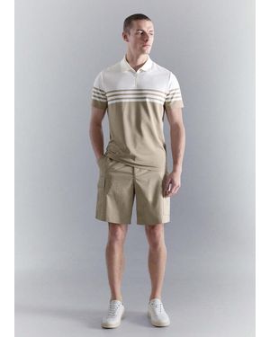 Mango Water-Repellent Cargo Bermudas - Natural