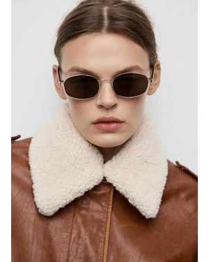 Mango Metallic Frame Sunglasses - Brown