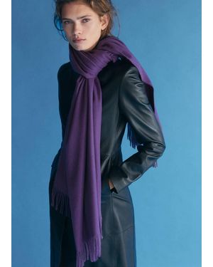 Mango Fringed Edge Scarf - Blue