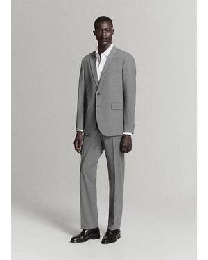 Mango London Regular-Fit Suit Jacket - Grey
