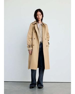 Mango Trench Classico Cintura - Bianco