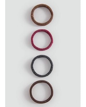 MANGO TEEN Lurex Hair Bobble Pack - White
