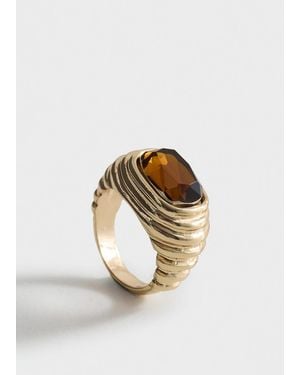 Mango Anneau En Résine À Relief Combiné Or - Métallisé