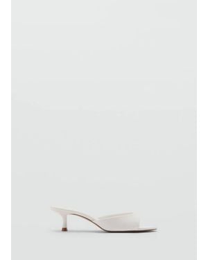 Mango Kitten-Heel Sandals With Strap - White