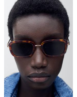Mango Combined-Frame Sunglasses - Black