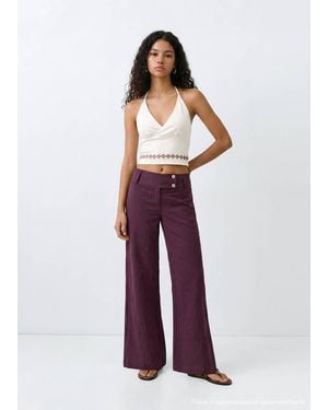 MANGO TEEN Halter Top With Embroidered Details - White