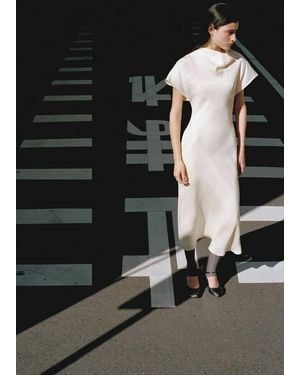 Mango Lyocell Dress With Scarf Detail - Black