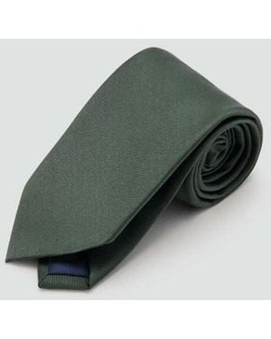 Mango Plain Silk Tie - Green