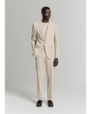 Mango Milan Slim-Fit Suit Jacket - White