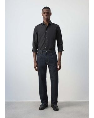 Mango Regular-Fit 100% Cotton Shirt - Black