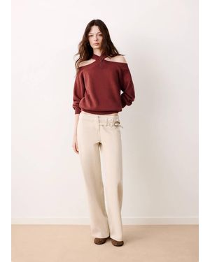 MANGO TEEN Cross-Over Knitted Jumper - Red