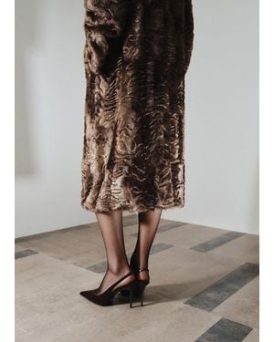 Mango Velvet Heeled Shoes - Brown