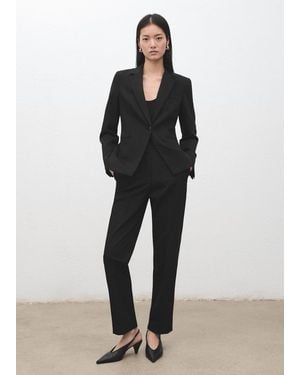 Mango Fitted Suit Blazer - Black