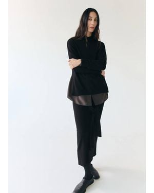 Mango Knitted Skirt With Knot Detail - Black
