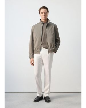 Mango 100% Cotton Water Repellent Jacket - White