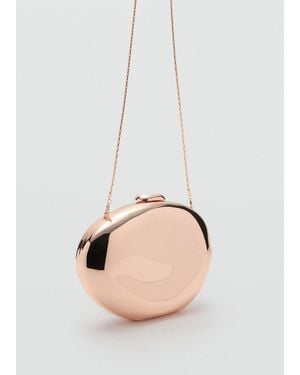 Mango Ovale Clutch-Handtasche - Natur