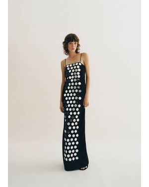 Mango Dress With Mirrors And Back Opening - White