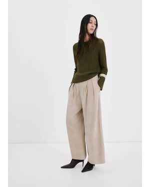 Mango Knitted Ribbed Jumper - Natural