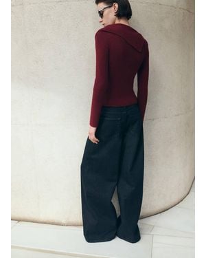 Mango Cardigan With Shawl Collar - Blue