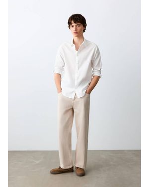MANGO TEEN Straight Linen Shirt - White