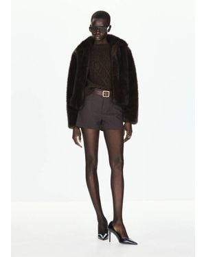 Mango Marled Cable-Knit Jumper - Black