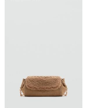 Mango Borsa Cuoio Falda Marrone Medio