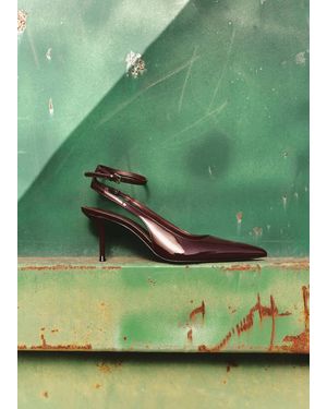 Mango Patent Heeled Shoes - Green